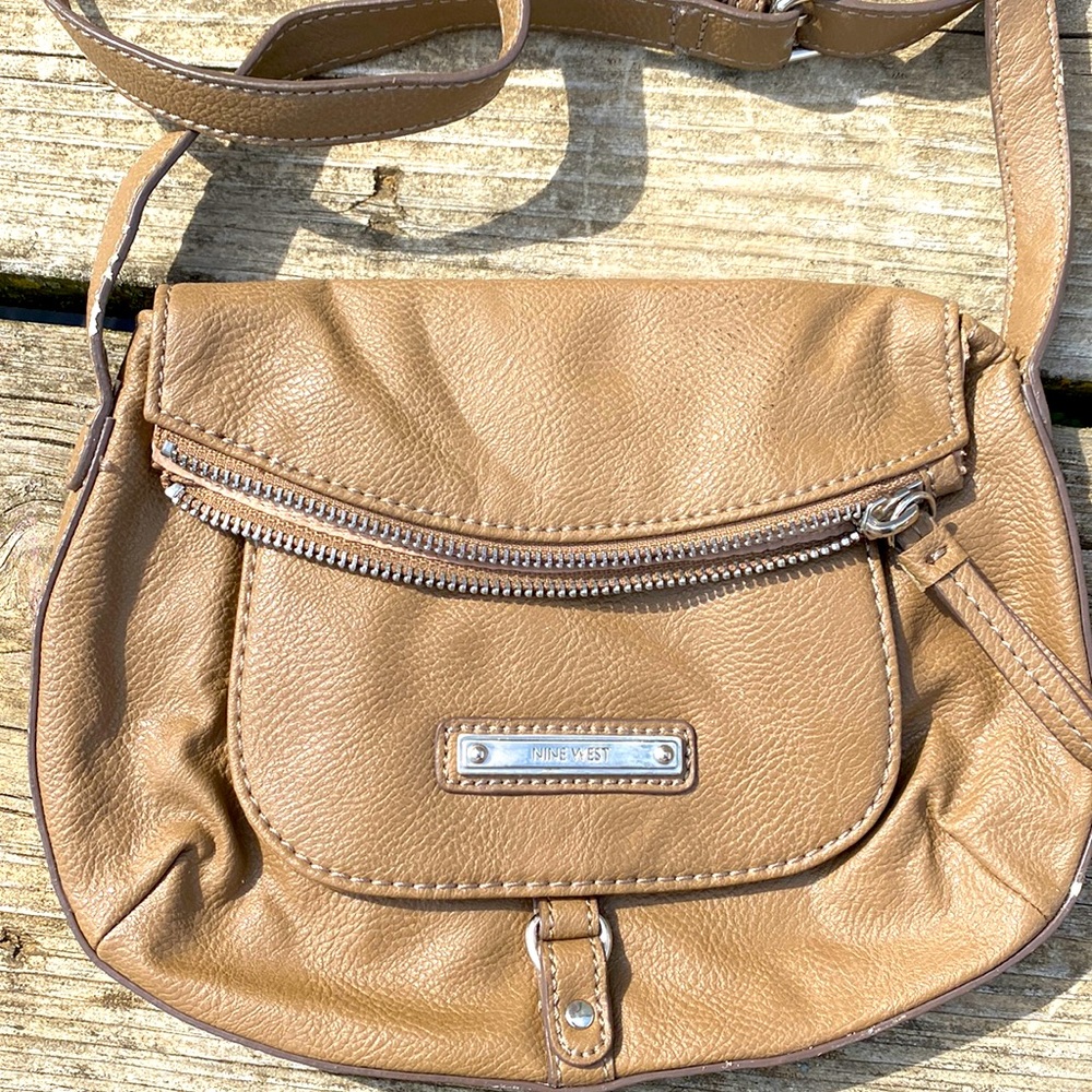 Tan Nine West cross body purse